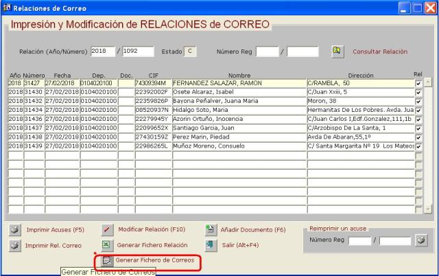 CORREO generar el fichero