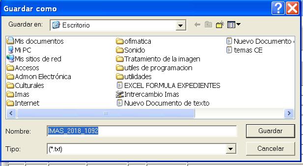 CORREO GUARDAR el fichero