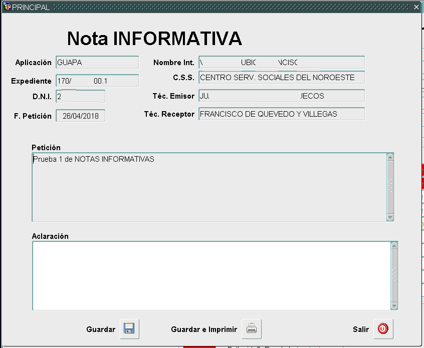 SUSI Redactar Nota Informativa