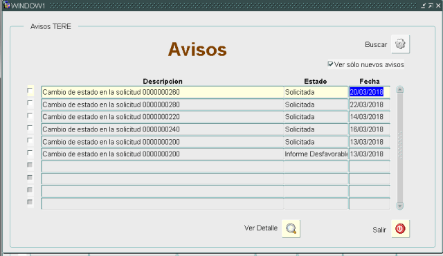 TERE - Gestión de Avisos