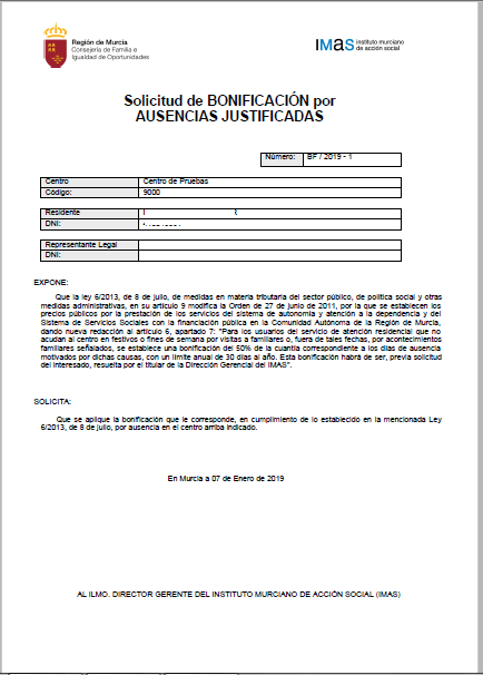 bonificacion impreso