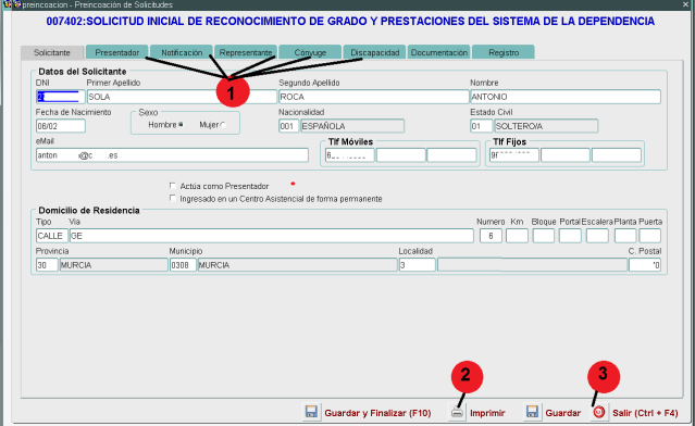 core solicitud asistida