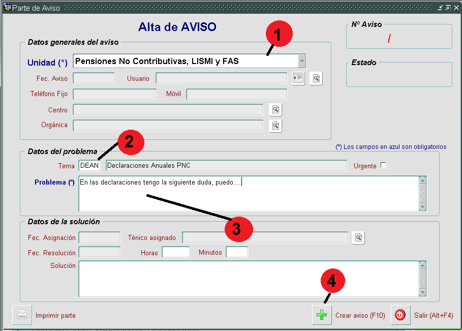 OREJA 02 Redactar Aviso