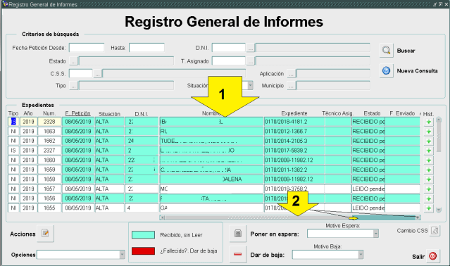 SUSI registro informes