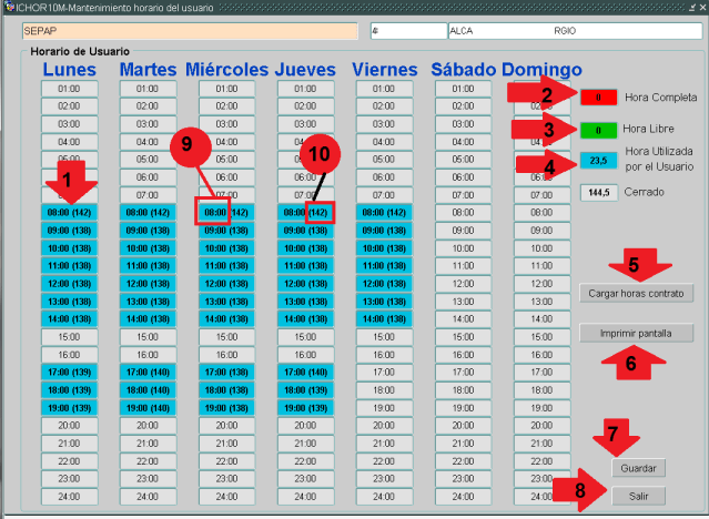 compartir horario hora