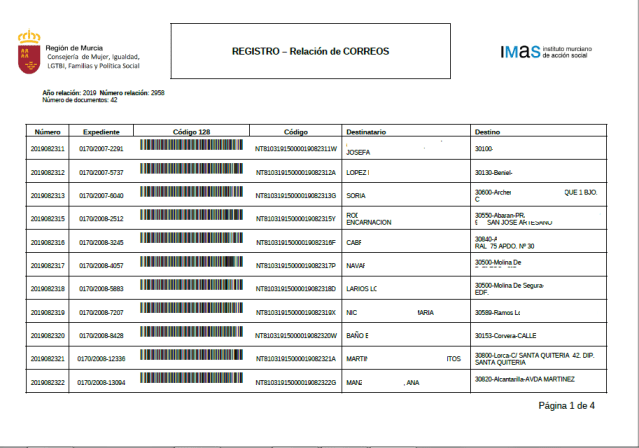 impresor relacion telematica