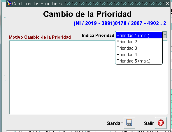cambio prioridad