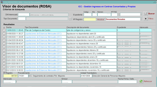 SANSONET RELACION DOCUMENTOS